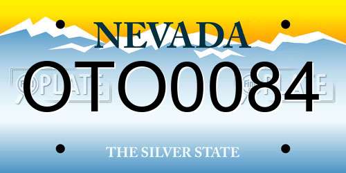 OTO0084 Nevada License Plate