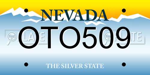 OTO509 Nevada License Plate