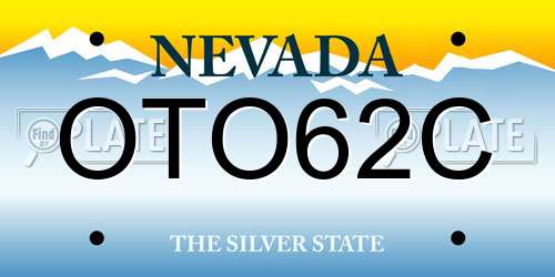 OTO62C Nevada License Plate