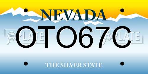OTO67C Nevada License Plate