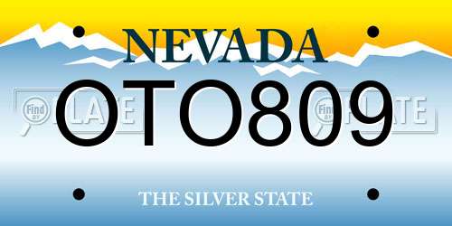 OTO809 Nevada License Plate