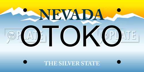 OTOKO Nevada License Plate