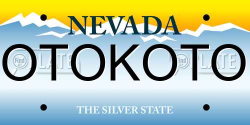 OTOKOTO Nevada License Plate