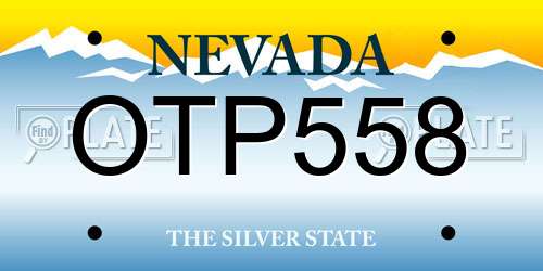 OTP558 Nevada License Plate