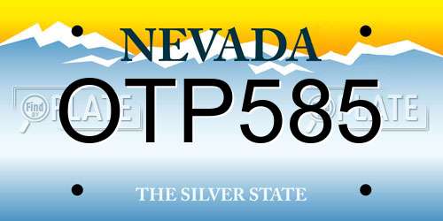 OTP585 Nevada License Plate