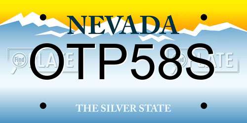 OTP58S Nevada License Plate