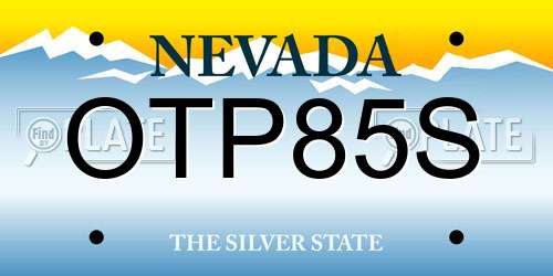 OTP85S Nevada License Plate