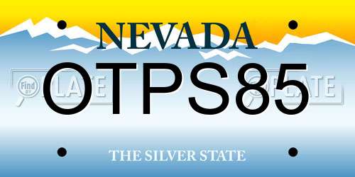 OTPS85 Nevada License Plate
