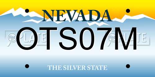OTS07M Nevada License Plate