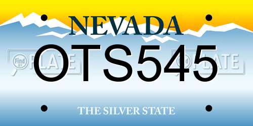 OTS545 Nevada License Plate