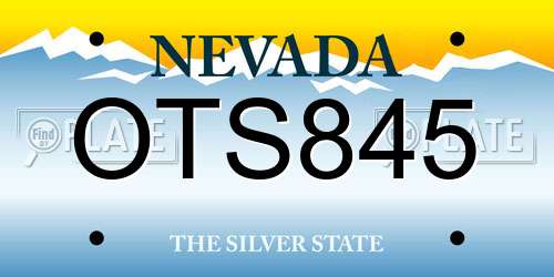 OTS845 Nevada License Plate