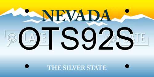 OTS92S Nevada License Plate