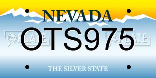 OTS975 Nevada License Plate