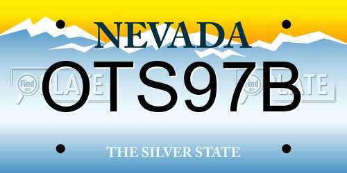 OTS97B Nevada License Plate