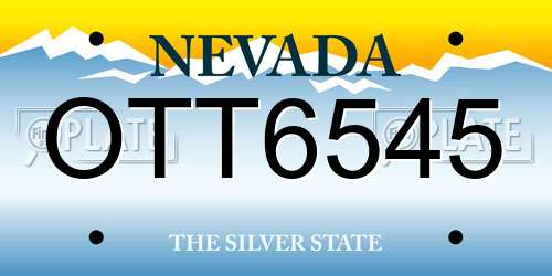 OTT6545 Nevada License Plate