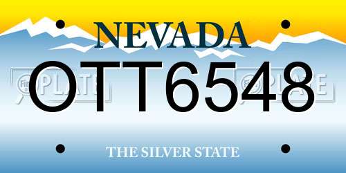 OTT6548 Nevada License Plate