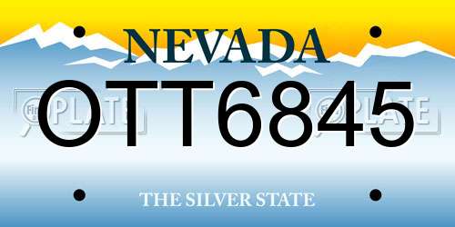 OTT6845 Nevada License Plate