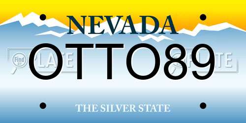 OTTO89 Nevada License Plate