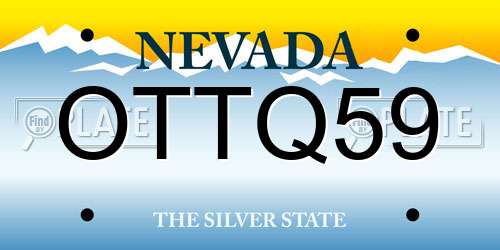 OTTQ59 Nevada License Plate
