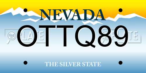 OTTQ89 Nevada License Plate