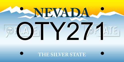 OTY271 Nevada License Plate