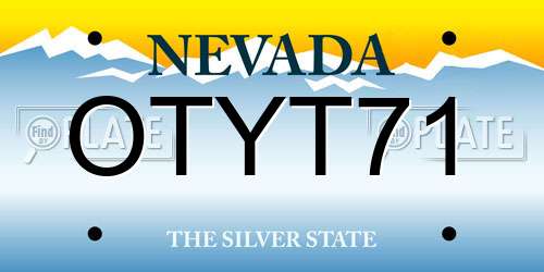 OTYT71 Nevada License Plate
