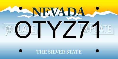 OTYZ71 Nevada License Plate