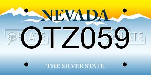 OTZ059 Nevada License Plate