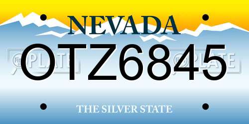 OTZ6845 Nevada License Plate