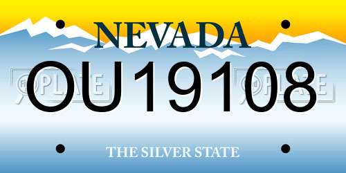 OU19108 Nevada License Plate