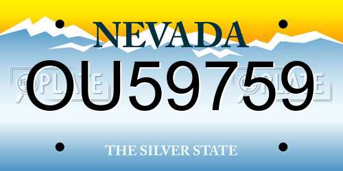 OU59759 Nevada License Plate