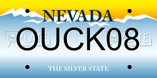 OUCK08 Nevada License Plate