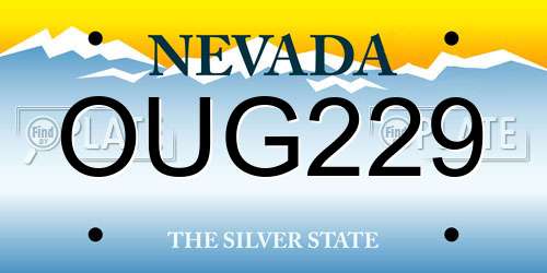 OUG229 Nevada License Plate
