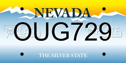 OUG729 Nevada License Plate