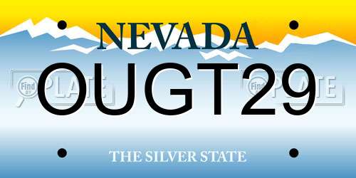 OUGT29 Nevada License Plate