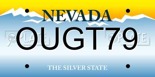 OUGT79 Nevada License Plate