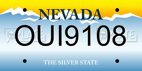 OUI9108 Nevada License Plate