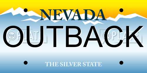 OUTBACK Nevada License Plate
