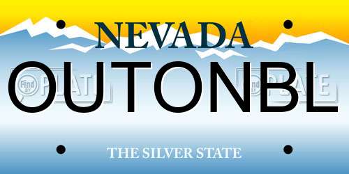OUTONBL Nevada License Plate