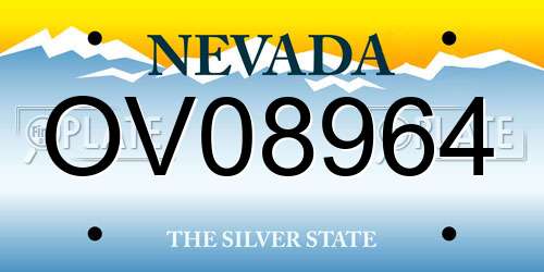 OV08964 Nevada License Plate