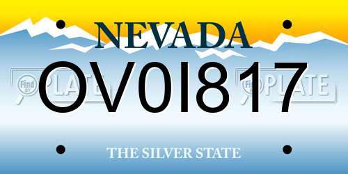 OV0I817 Nevada License Plate