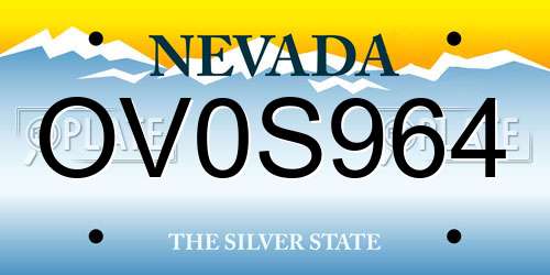 OV0S964 Nevada License Plate