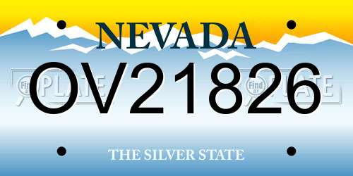 OV21826 Nevada License Plate