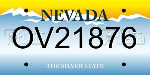 OV21876 Nevada License Plate