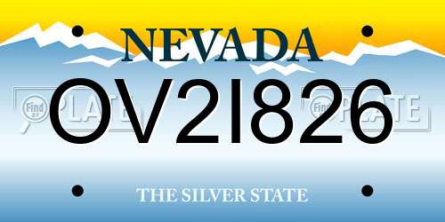 OV2I826 Nevada License Plate