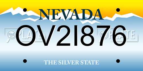 OV2I876 Nevada License Plate