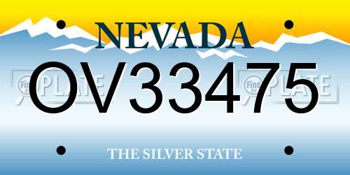 OV33475 Nevada License Plate