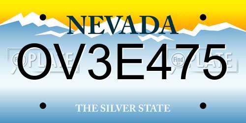 OV3E475 Nevada License Plate