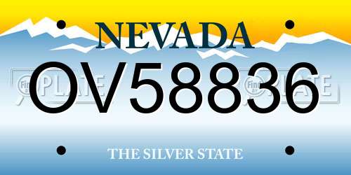 OV58836 Nevada License Plate