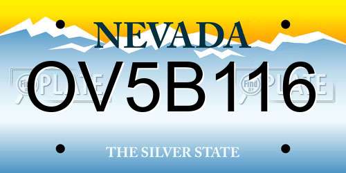 OV5B116 Nevada License Plate